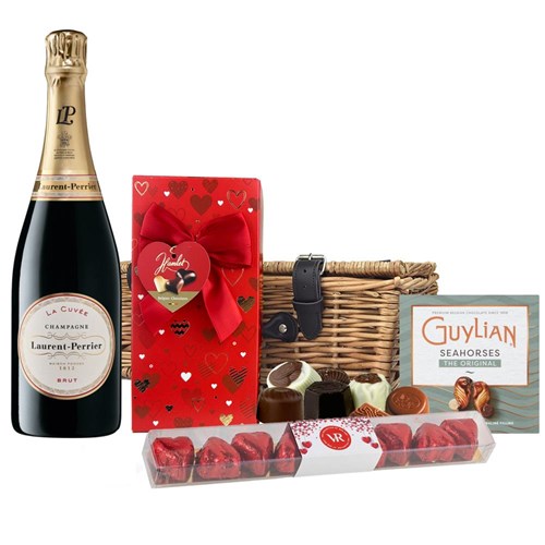 Laurent Perrier La Cuvee Champagne 75cl And Chocolate Love You Hamper